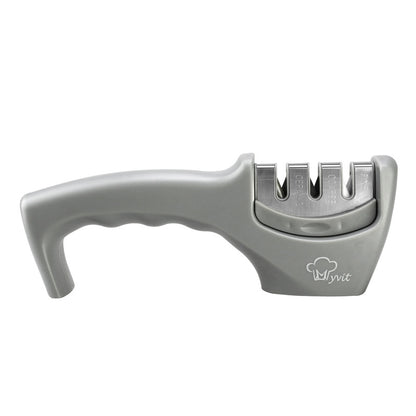Knife Sharpener — Pull-Through Whetstone Sharpener with Tungsten Steel & Diamond Rods