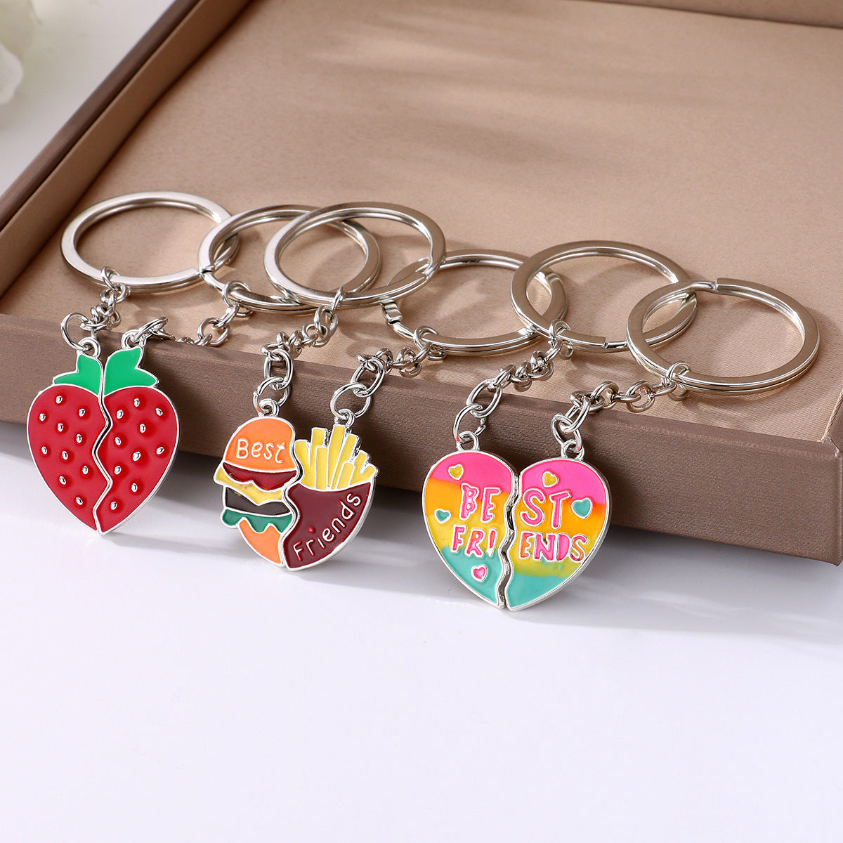 Cute Cartoon Keychain Pair | Novelty Alloy Charm 6 Designs