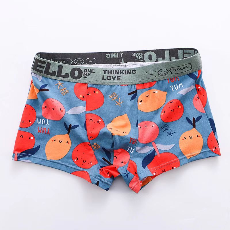 Men's Cotton Boxer Briefs Fruit Print Multi-Pack – 2, 3 or 4 Pairs
