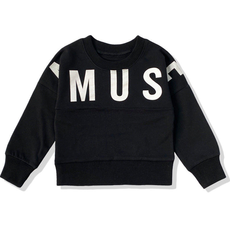 Children's Patchwork Letter Pullover Sweater | Kids Cotton Top