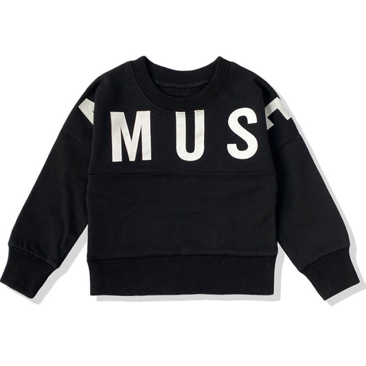 Children's Patchwork Letter Pullover Sweater | Kids Cotton Top