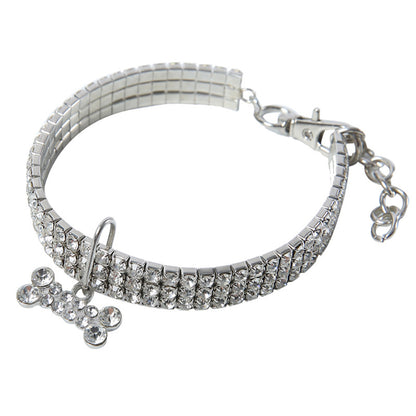 Bling Rhinestone Dog & Cat Collar | Blue, Pink & White