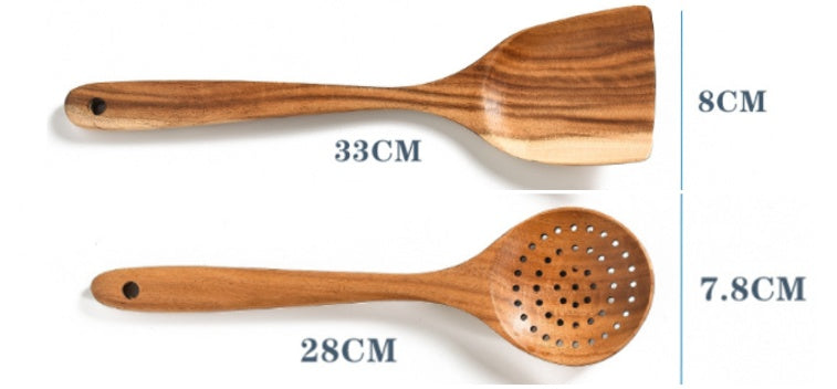 Natural Wood Kitchen Utensil Set | 2, 4, 7 & 8-Piece Sets