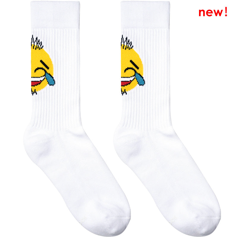 Men's Novelty Emoji Face Socks – Funny Expression Mid-Tube Socks