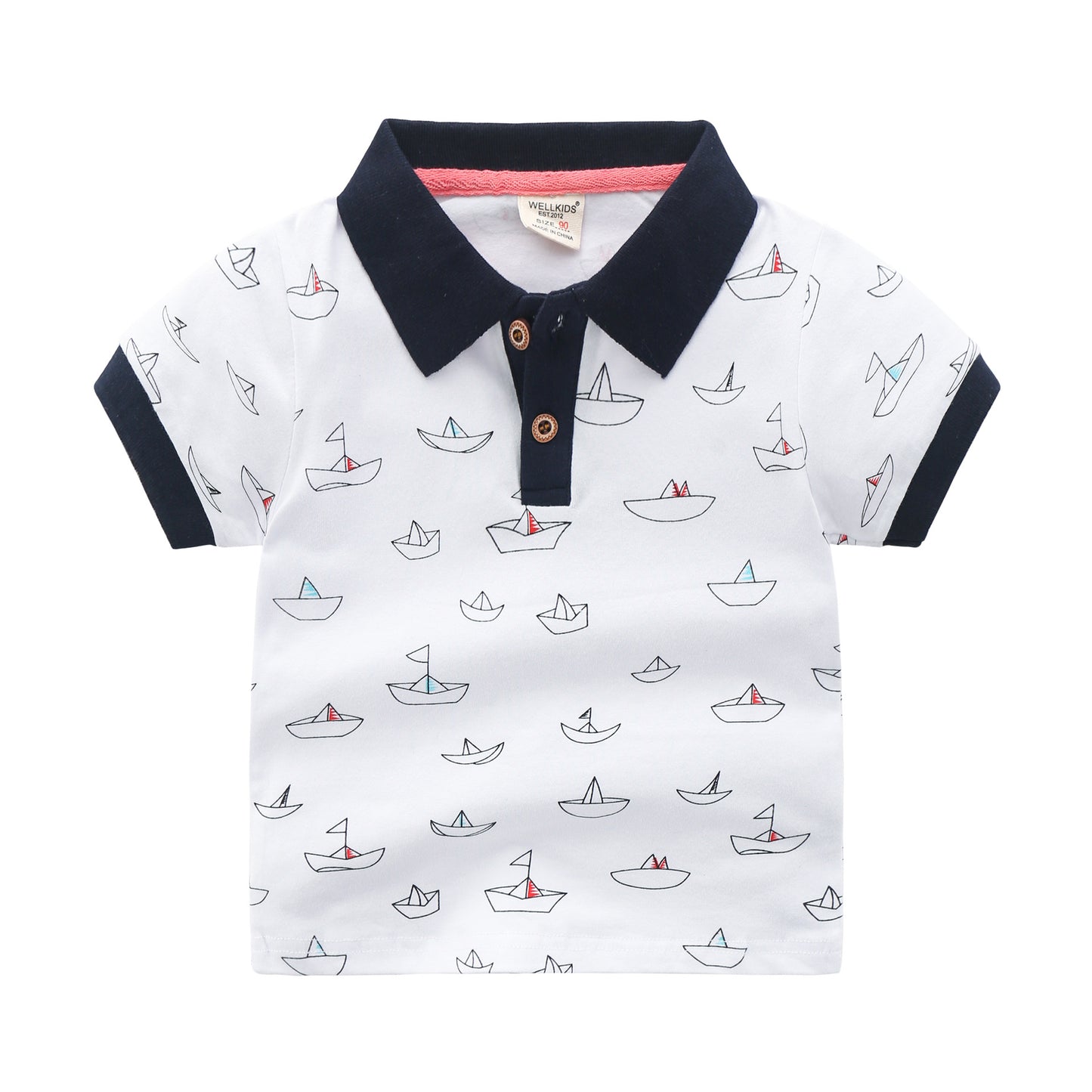 Children's Striped Polo Shirt | Unisex Cotton Short Sleeve Top