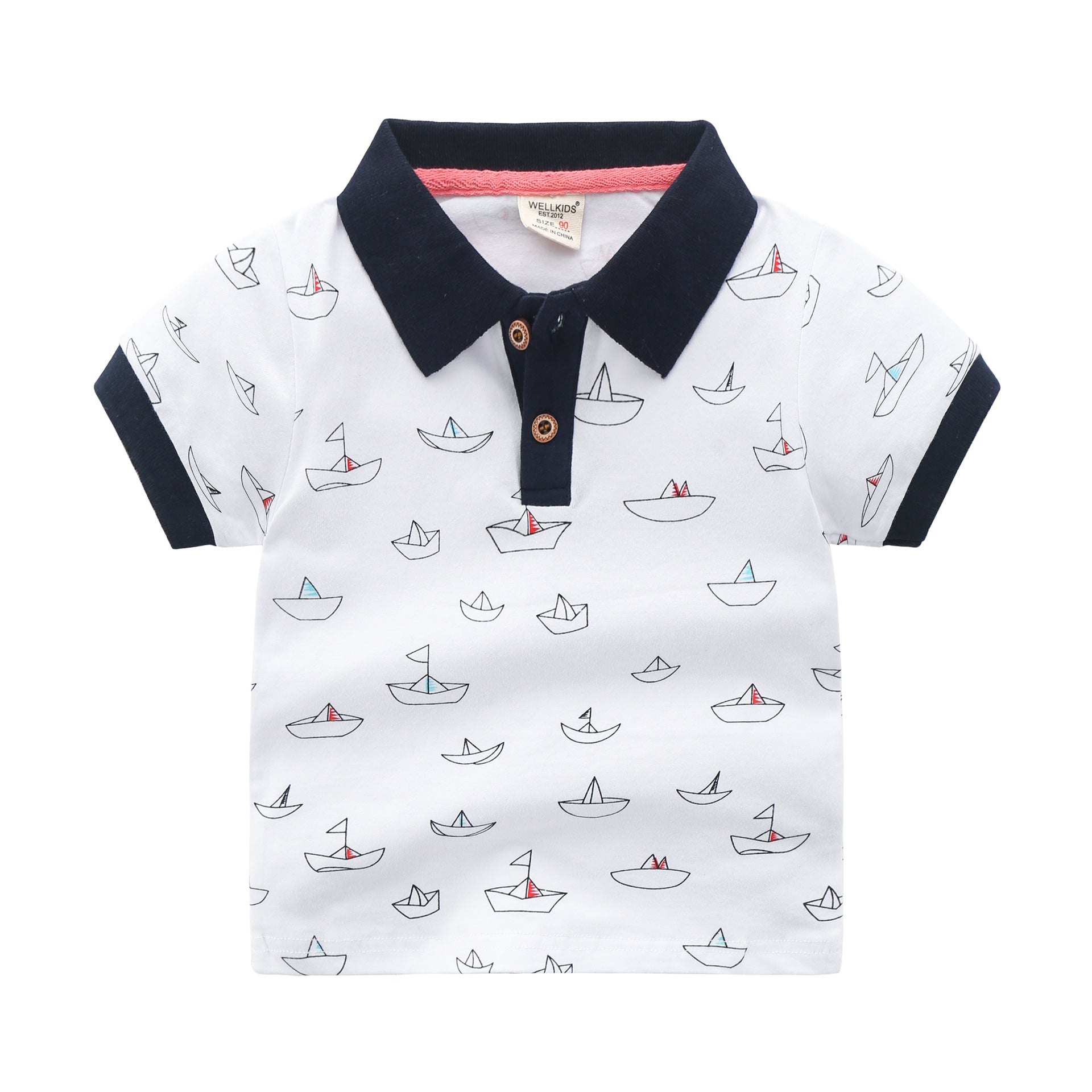 Children's Striped Polo Shirt | Unisex Cotton Short Sleeve Top
