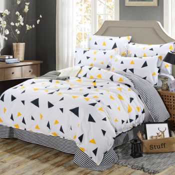 Cartoon Print Twill Polyester Bedding Set – 4-Piece, 17 Colours