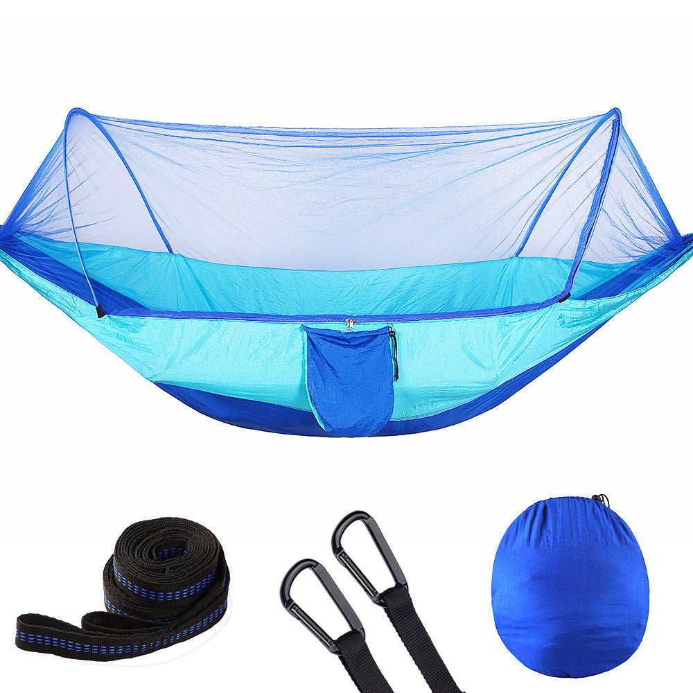 Pop-Up Camping Hammock with Integrated Mosquito Net – 210T Nylon 250x120cm & 290x140cm 9 Colours