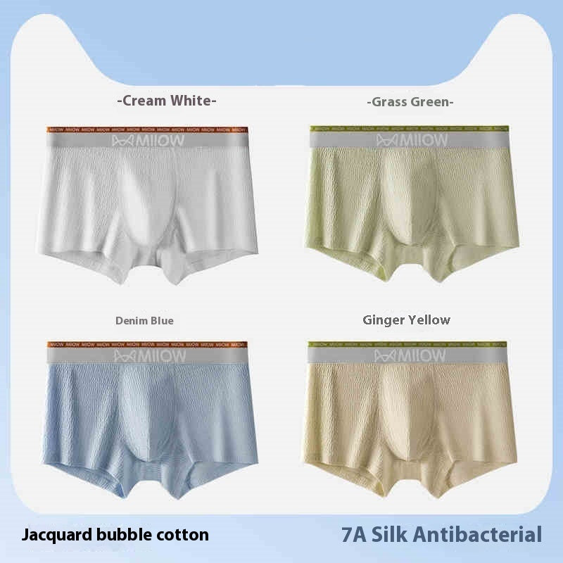 Men's Cotton Boxer Briefs 4-Pack – Antibacterial Breathable Mid-Waist