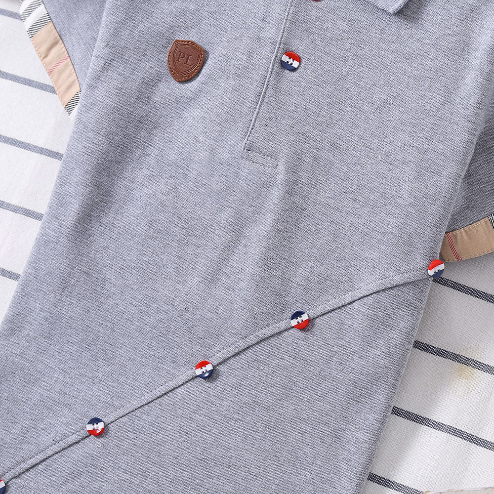 Boys' Solid Colour Cotton Top | Breathable, Casual Everyday Wear