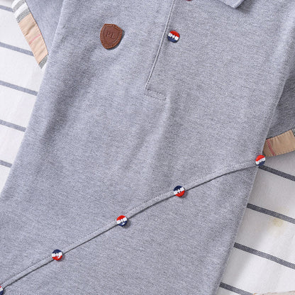 Boys' Solid Colour Cotton Top | Breathable, Casual Everyday Wear