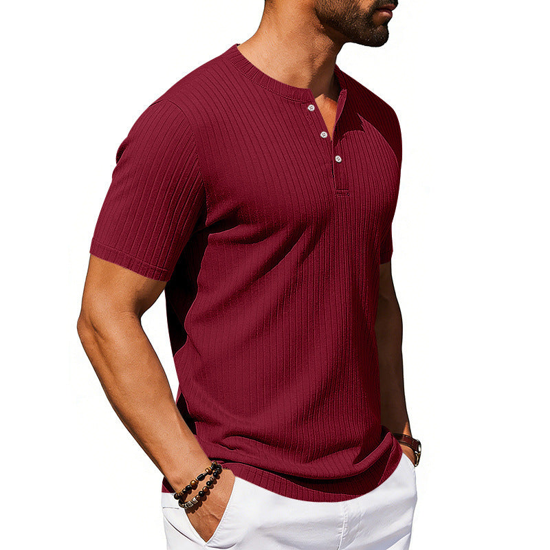 Men's Athleisure Stretch Ribbed Short Sleeve T-Shirt | 5 Colours