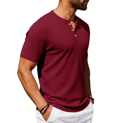 Men's Athleisure Stretch Ribbed Short Sleeve T-Shirt | 5 Colours