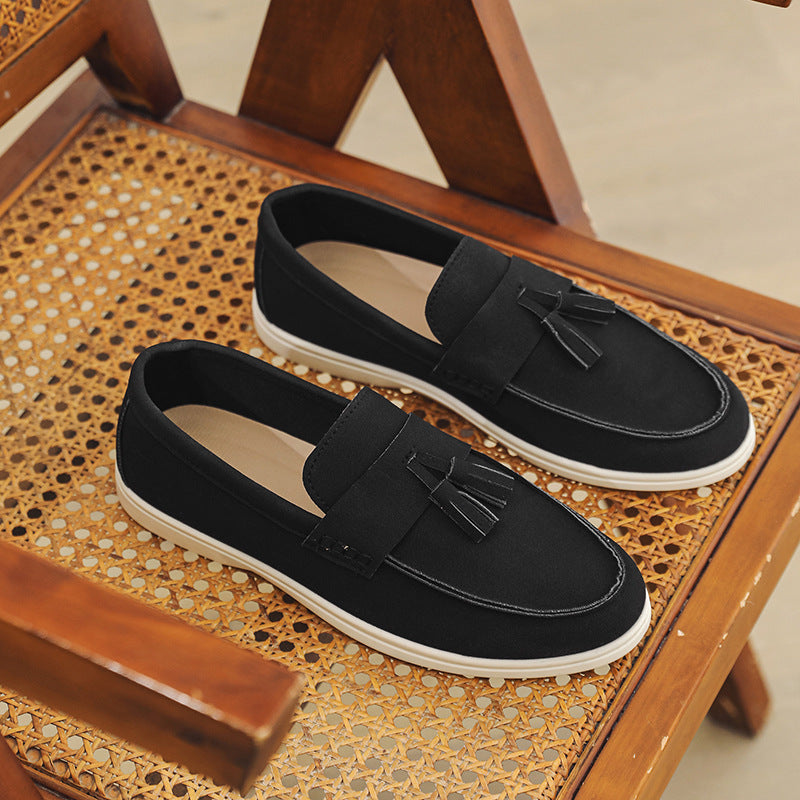 Men's Suede Tassel Brogue Slip-On Loafers | EU 39-45
