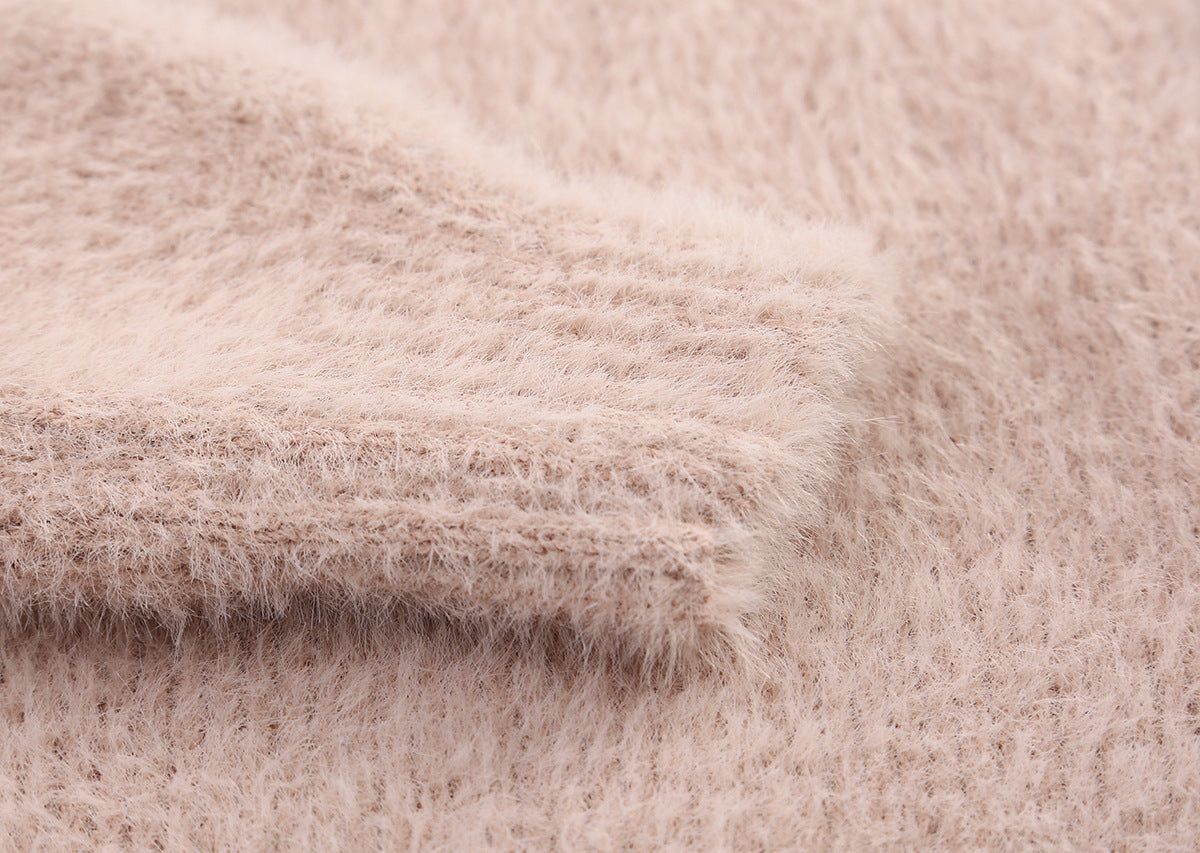 Girls Fluffy Pullover Sweatshirt – Soft Plush Top