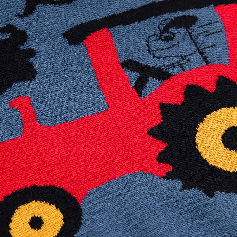 Children's Vehicle & Animal Print Cotton Pullover Sweatshirt | Boys Top
