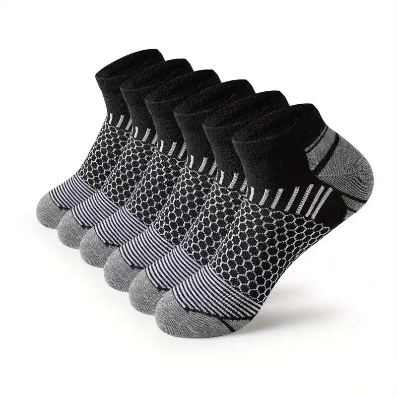 Men’s Honeycomb Athletic Ankle Socks Non-Slip 7 Colours 3 & 10-Pair Packs