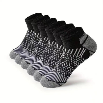 Men’s Honeycomb Athletic Ankle Socks Non-Slip 7 Colours 3 & 10-Pair Packs