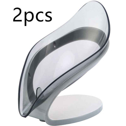 Self-Draining Soap Dish Holder – Non-Slip Leaf Design Bathroom Soap Tray