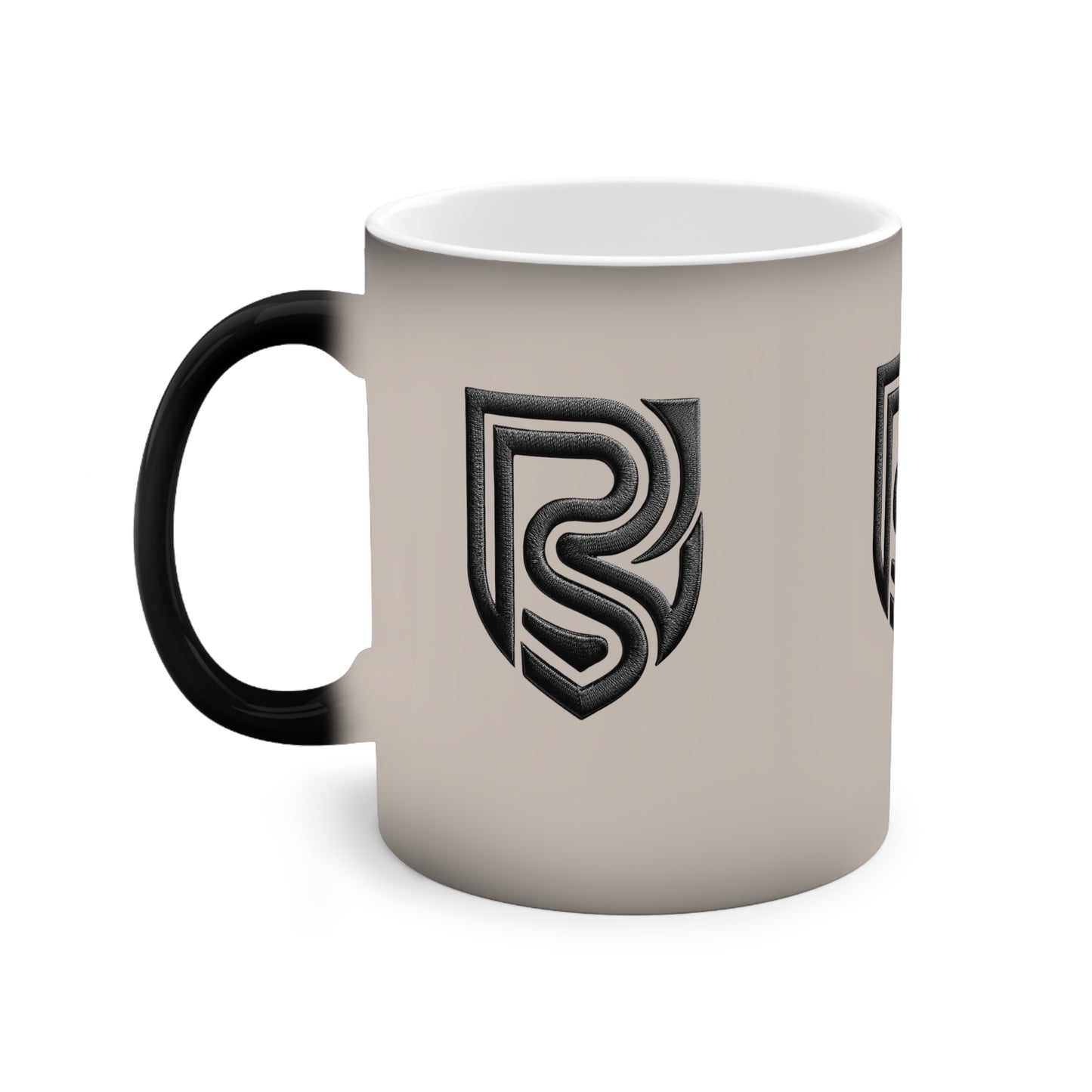 Parker Square Colour-Changing 11oz Mug – Shield Monogram Design