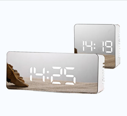 LED Mirror Alarm Clock with Temperature Display