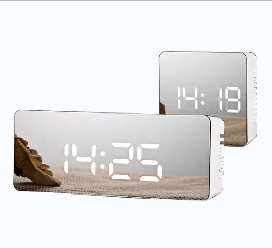 LED Mirror Alarm Clock with Temperature Display