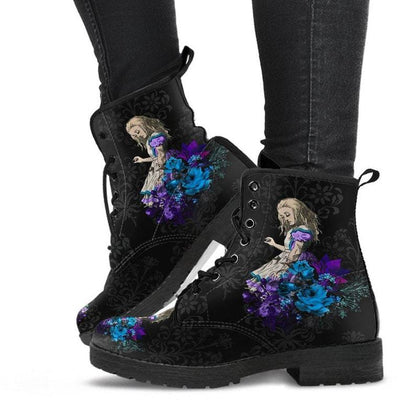 Women's Gothic Print Vegan Leather Combat Boots | EU 35–43