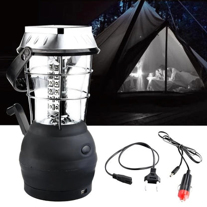 3-in-1 Solar USB & Hand-Crank Camping Lantern – 1,200mAh Rechargeable Emergency Light 8-Hour Runtime