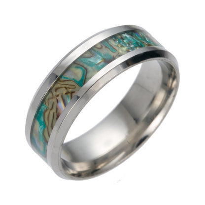 Titanium Steel Shell Ring for Men | Sizes 6–13 | Green & Blue