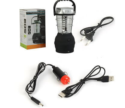 3-in-1 Solar USB & Hand-Crank Camping Lantern – 1,200mAh Rechargeable Emergency Light 8-Hour Runtime