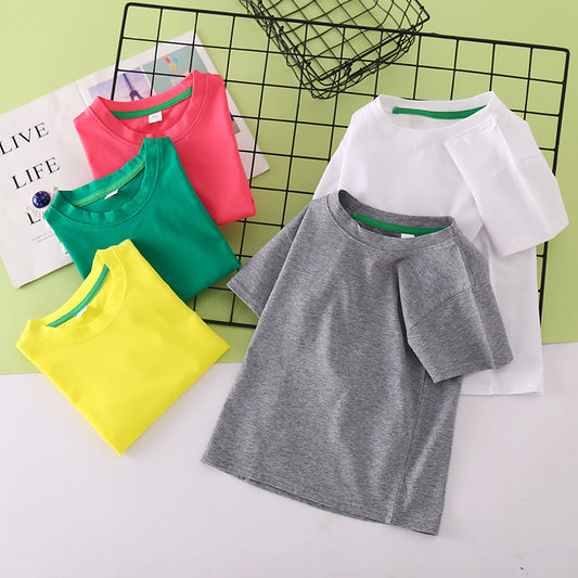 Children's Solid Colour Short Sleeve T-Shirt | 8 Colours