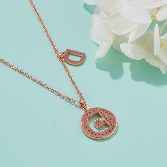 S925 Silver Moissanite Letter D Necklace | GRA Certified
