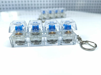 Mini 4-Key Mechanical Keyboard Fidget Clicker Keychain