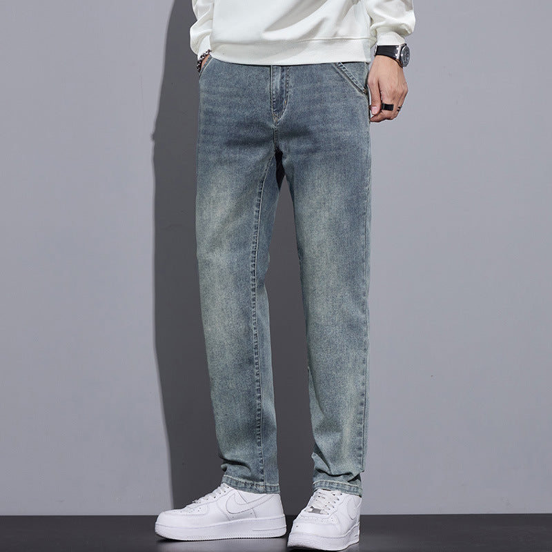 Men's Loose-Fit Straight-Leg Denim Jeans – Vintage Blue