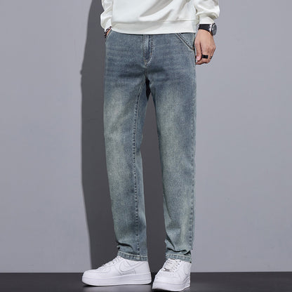 Men's Loose-Fit Straight-Leg Denim Jeans – Vintage Blue