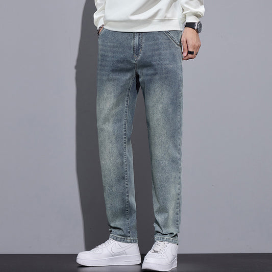 Men's Loose-Fit Straight-Leg Denim Jeans – Vintage Blue