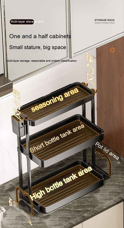Multi-Layer Kitchen Storage Rack – Punch-Free Seasoning & Utensil Organiser