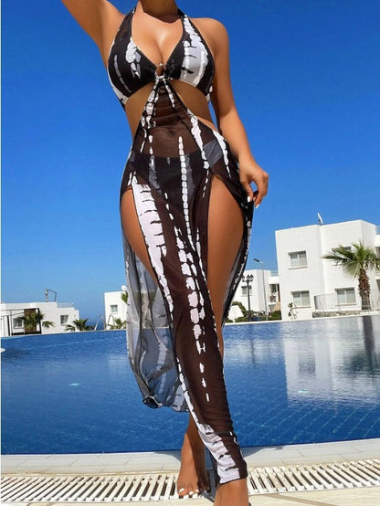 Women's Printed Bikini 3-Piece Set | Quick-Dry High-Stretch Swimwear