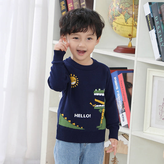 Boys' Double-Layer Cotton Sweatshirt | Warm Kids Top 90–140cm