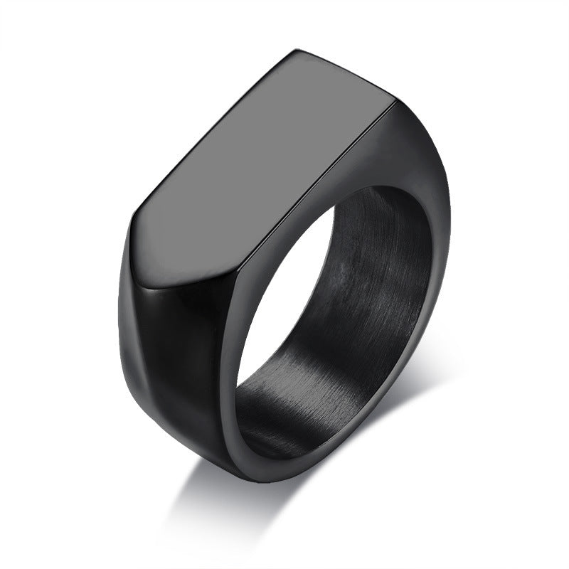 Men's Stainless Steel 9mm Square Punk Ring – Hip Hop Geometric Band