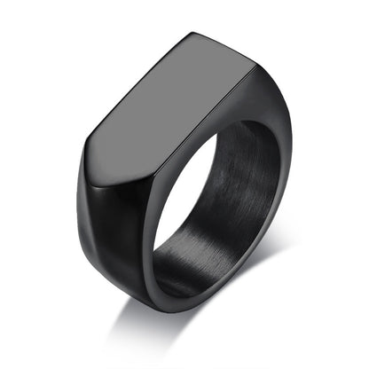 Men's Stainless Steel 9mm Square Punk Ring – Hip Hop Geometric Band
