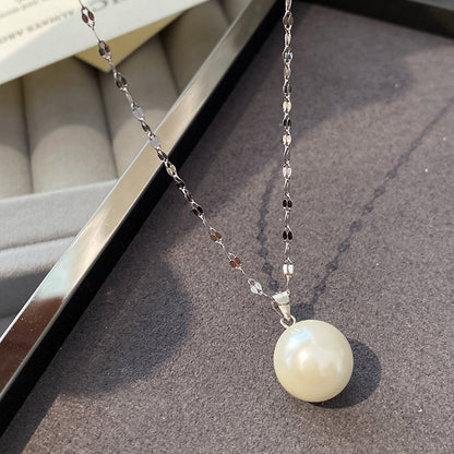 Pearl Clavicle Chain Necklace | Real Gold Plated Minimalist Pearl Necklace for Women