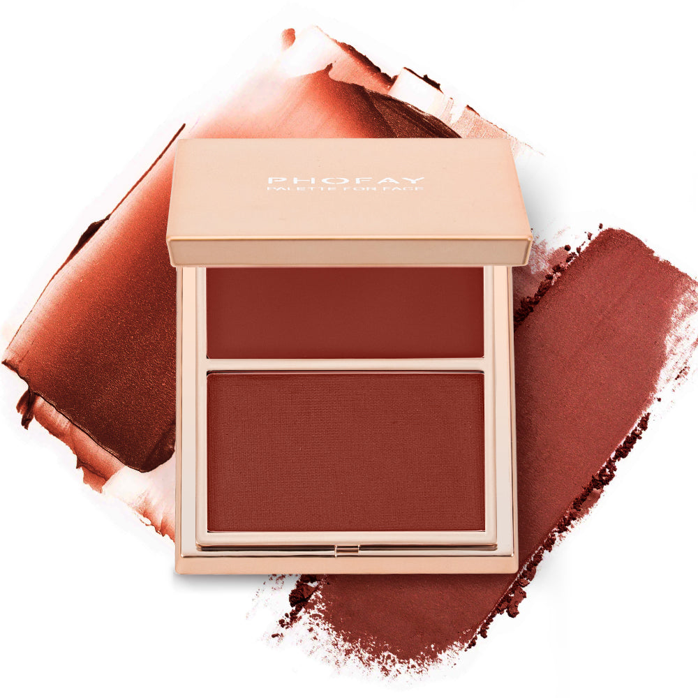 Cream & Powder Blush Duo - Buildable Natural Finish