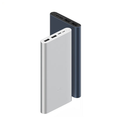 Slim Alloy Power Bank – 18W Fast Charging Dual-Port 10000mAh Black & Silver
