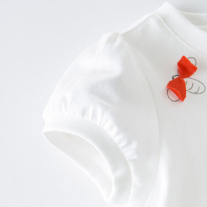 Baby & Kids White Cotton Casual T-Shirt – 100% Cotton