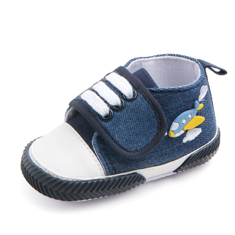 Baby Cartoon Canvas Walking Shoes | Anti-Slip First Walkers 11-13cm