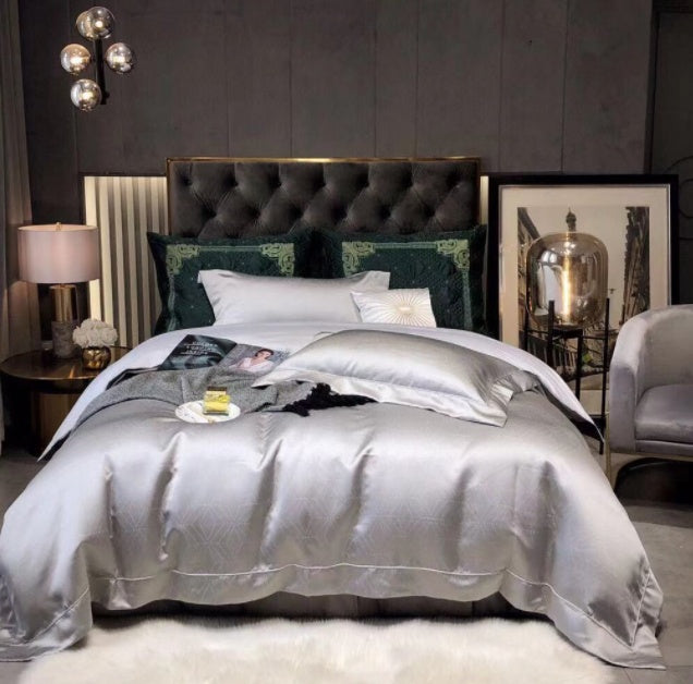 Jacquard & Satin Cotton Bedding Set 4 Piece | 15 Patterns 2 Sizes
