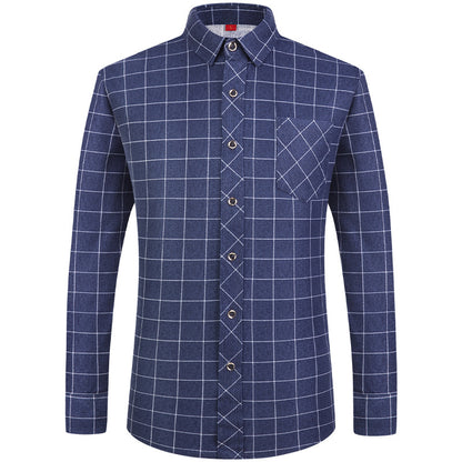 Men's Plaid Long Sleeve Shirt | Slim Fit Business Casual