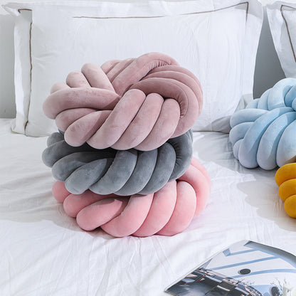 Knotted Ball Plush Decorative Cushion 35x35cm | 10 Colours
