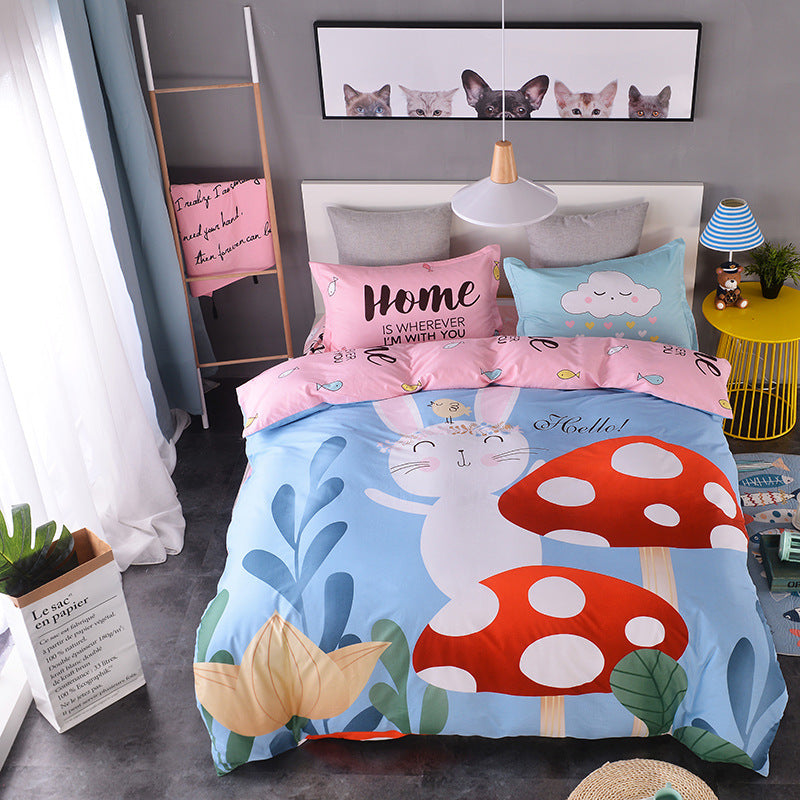 Cartoon Print Cotton Bedding Set 4 Piece | 32 Designs